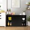 Kitchen Storage Cupboard Cabinet with Sliding Door and Adjustable Shelf